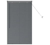 vidaXL Store vénitien de fenêtre – Aluminium gris foncé, 80x130 cm, manuel, finition mate