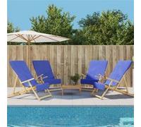 vidaXL Strandhanddoeken 4 st 400 g/mÂ² 60x135 cm stof koningsblauw3157058 Bleu G