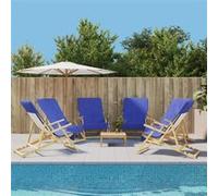 vidaXL Strandhanddoeken 6 st 400 g/mÂ² 60x135 cm stof koningsblauw3157059 Bleu G