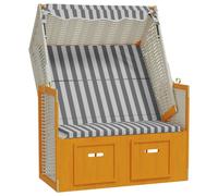 Vidaxl Strandkorb Avec Auvent Résine Tressée Et Bois Solide Blanc Gris Blanc