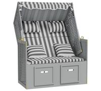 Vidaxl Strandkorb Avec Coussins Résine Tressée Bois Solide Gris Blanc Blanc
