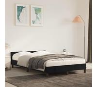 Vidaxl Cadre De Lit Avec Tête De Lit Noir 120x190 Cm Velours Noir