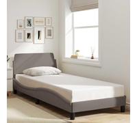 vidaXL Cadre de Lit avec Tête de Lit, Lit Rembourré avec Sommier à Lattes, Lit Simple avec Pied, Lit Adulte de Chambre, 373089