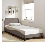 Vidaxl Cadre De Lit Avec Tête De Lit Taupe 90x190 Cm Tissu Gris