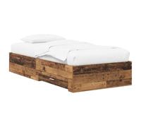 vidaXL Structure de lit en bois vieilli contreplaqué, base de lit moderne et minimaliste, design rectangulaire, bois ingénieur, solution peu encombrante