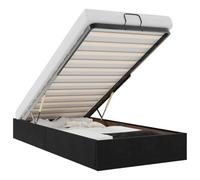 vidaXL Structure Lit Pouf Noir 100 x 200 cm Velours