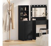 vidaXL Haut Armoire Chêne Noir 40 x 40,5 x 135 cm Bois d'ingénierie, Buffet Moderne rectangulaire, Meuble de Rangement Durable, Armoire élégante, Organisation contemporaine
