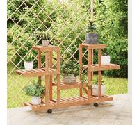 Vidaxl Support À Fleurs Avec Roues 110x25x78 Cm Bois Massif De Sapin
