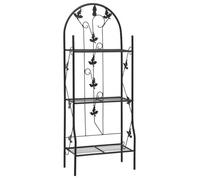 vidaXL Support à plantes 3 niveaux Noir 52x28x128 cm Fer