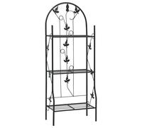 vidaXL Support à plantes 3 niveaux Noir 52x28x128 cm Fer