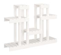 Vidaxl Support Ã Plantes Blanc 104,5x25x77,5 Cm Bois Massif De Pin