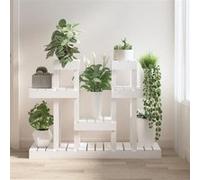 vidaXL Support à plantes Blanc 104,5x25x77,5 cm Bois massif de pin 822098 Blanc G