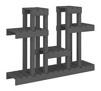 Vidaxl Support Ã Plantes Gris 104,5x25x77,5 Cm Bois Massif De Pin