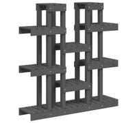 Vidaxl Support à Plantes Gris 104,5x25x109,5 Cm Bois Massif De Pin