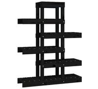 Vidaxl Support Ã Plantes Noir 85x25x109,5 Cm Bois Massif De Pin