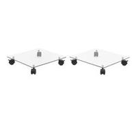 Support carré pour plantes 2 pcs Verre trempé 35 x 35 cm