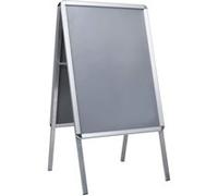 vidaXL Support d'Affiche A1 pour Clients Porte-affiche Chevalet de Trottoir Panneau Publicitaire Pliable Portable Aluminium 63,4x80x118 cm Argent G