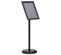 vidaXL Support d'affiche A4 sur pied Noir Alliage d'aluminium Noir
