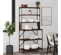 Vidaxl Support De Boulanger À 6 Niveaux Chêne Fumé 90x40x180 Cm