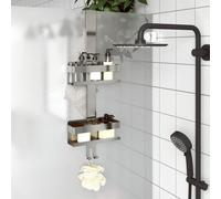 vidaXL Support de douche suspendu acier inoxydable 304 brossé