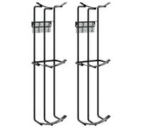 vidaXL Support de gobelet de saut de baril 2 pcs noir acier