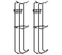 vidaXL Support de gobelet de Saut de Baril 2 pcs Noir Acier, gobelet de Saut, gobelet de Saut en métal, gobelet de Saut de Cheval et Piste