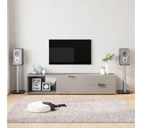 VidaXL Support De Haut-Parleur 2 Pcs Noir Et Argent Verre Dur 2 Colonnes