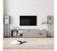 VidaXL Support De Haut-Parleur 2 Pcs Noir Et Argent Verre Dur 4 Colonnes