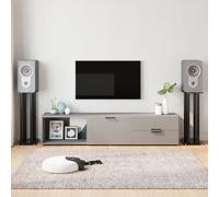 VidaXL Support De Haut-Parleur 2 Pcs Noir Verre Trempé 4 Colonnes