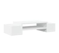 vidaXL Support de moniteur avec rangement pour bureau blanc en bois d'ingénierie