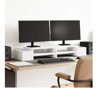 vidaXL Support de moniteur avec rangement blanc bois d'ingénierie