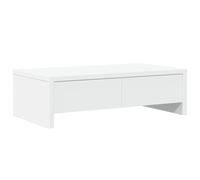 vidaXL Support de moniteur avec tiroirs – Bois d'ingénierie blanc