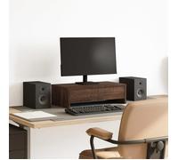 vidaXL Support de moniteur avec tiroirs chêne marron en bois d'ingénierie