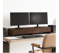 vidaXL Support d'écran avec tiroirs aspect chêne 100x27x15 cm