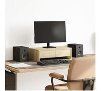 vidaXL Support de Moniteur avec tiroirs chêne Sonoma Bois d'ingénierie, Support d'écran, étagère de Moniteur, Base de Moniteur