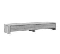 vidaXL Support de moniteur, 2 tiroirs, bois d'ingénierie, gris Sonoma, 100x27x15 cm