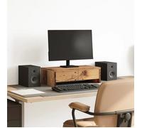 vidaXL Support de moniteur avec tiroirs – Vieux bois (bois d'ingénierie)