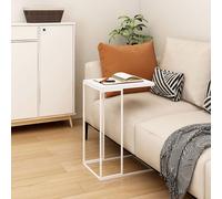 Support de moniteur blanc 100x20x8 cm verre trempé et métal