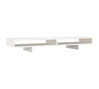 vidaXL Support de Moniteur Rehausseur d'Ecran Support pour Ordinateur Portable Bureau Maison Intérieur Blanc 100x27x14 cm Bois de Pin Solide
