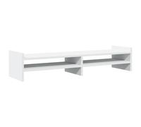 Support de moniteur blanc 100x27x20 cm bois d'ingénierie, supports de moniteur double, support pour écran 854787