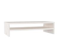 Vidaxl Support De Moniteur Blanc 50x24x13 Cm Bois De Pin Solide Blanc
