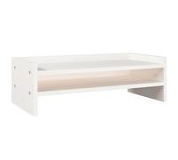 vidaXL Support de moniteur Blanc 50x24x16 cm Bois de pin solide