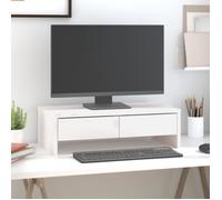 Support de moniteur Blanc 50x27x15 cm Bois de pin solide 813955