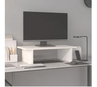 vidaXL Support de moniteur Blanc 50x27x15 cm Bois de pin solide 813975