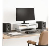 vidaXL Support de moniteur – Blanc 50×27×15 cm – Bois d'ingénierie – 854742