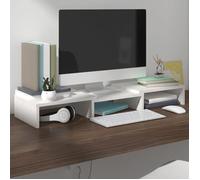 vidaXL Support de moniteur Blanc 60x24x10,5 cm Bois de pin solide 813935