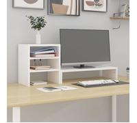 vidaXL Support de moniteur Blanc 81x20x30 cm Bois de pin solide 813995