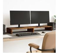 vidaXL Support de moniteur chêne fumé 100x27x10 cm bois d'ingénierie, support de moniteur pour bureau, étagère de moniteur, 854656