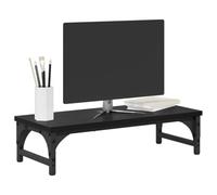 vidaXL Support de Moniteur Chêne Noir 55 x 23 x 14 cm, Bureau à Domicile, Support d'écran Minimaliste, Design Durable, Espace de Travail Ergonomique, Organiseur Compact