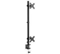 vidaXL Support de Moniteur Double, Support d'Écran PC avec Hauterur Réglable, Bras pour Moniteur d’Ordinateur Bureau, Noir Acier VESA 75/100 mm